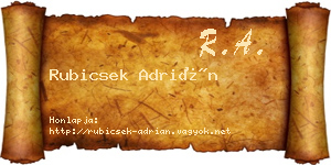 Rubicsek Adrián névjegykártya